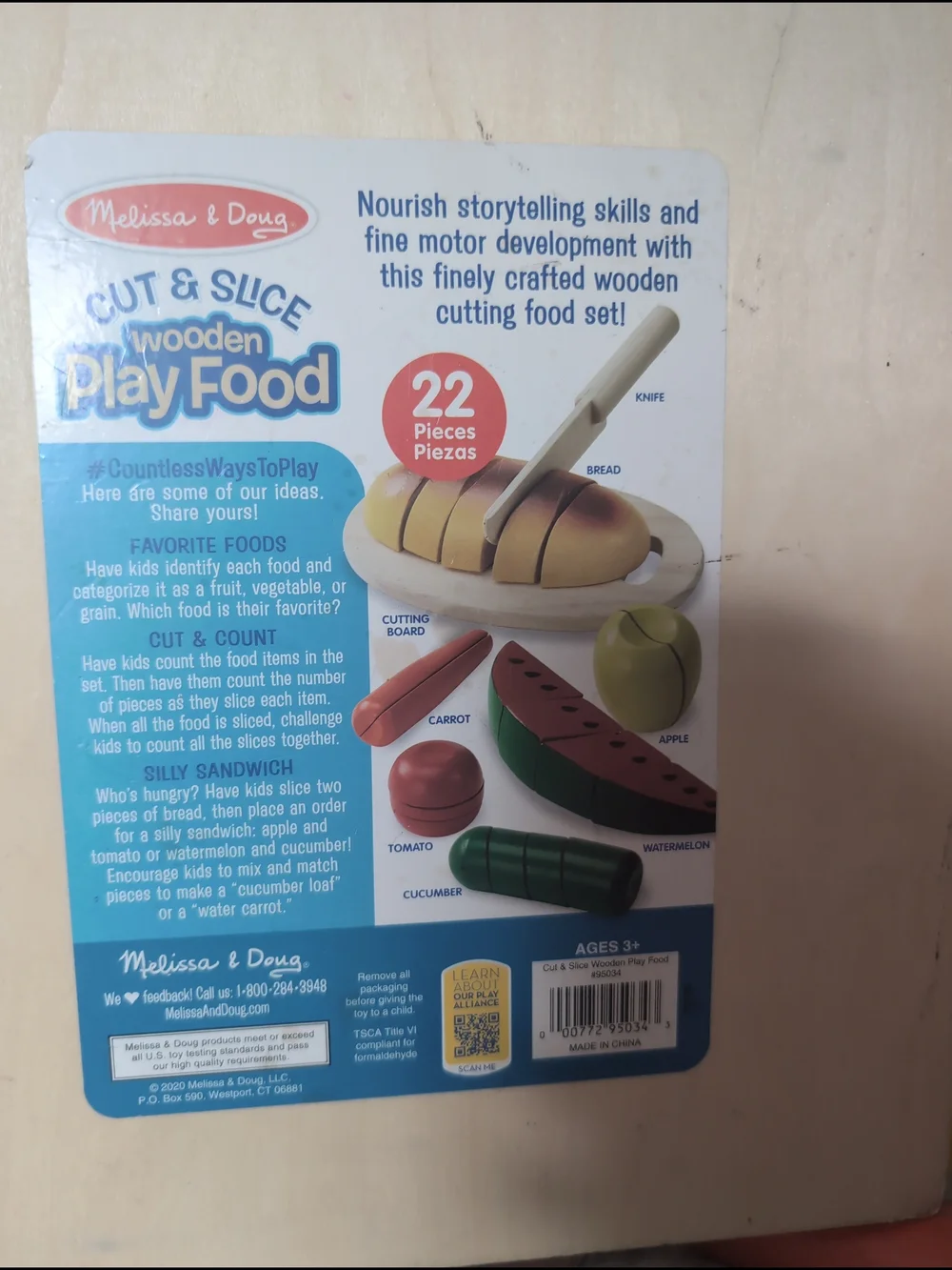 Melissa And Doug Felt Play Food Set And Wooden Food - Assorted Colors